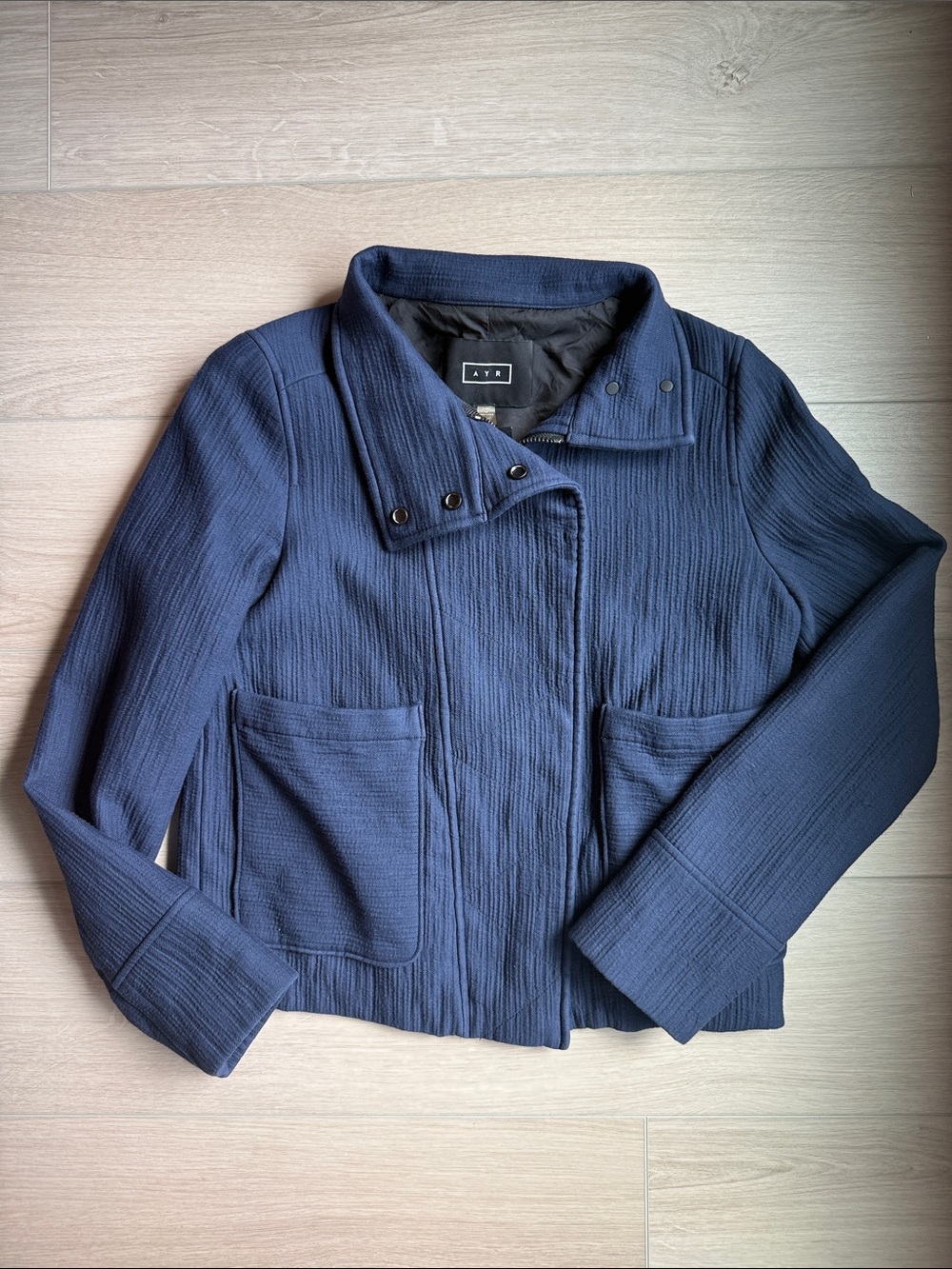 AYR navy blue textured jacket, size M